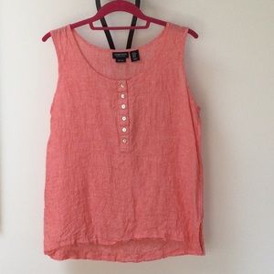 Linen tank, Coral
